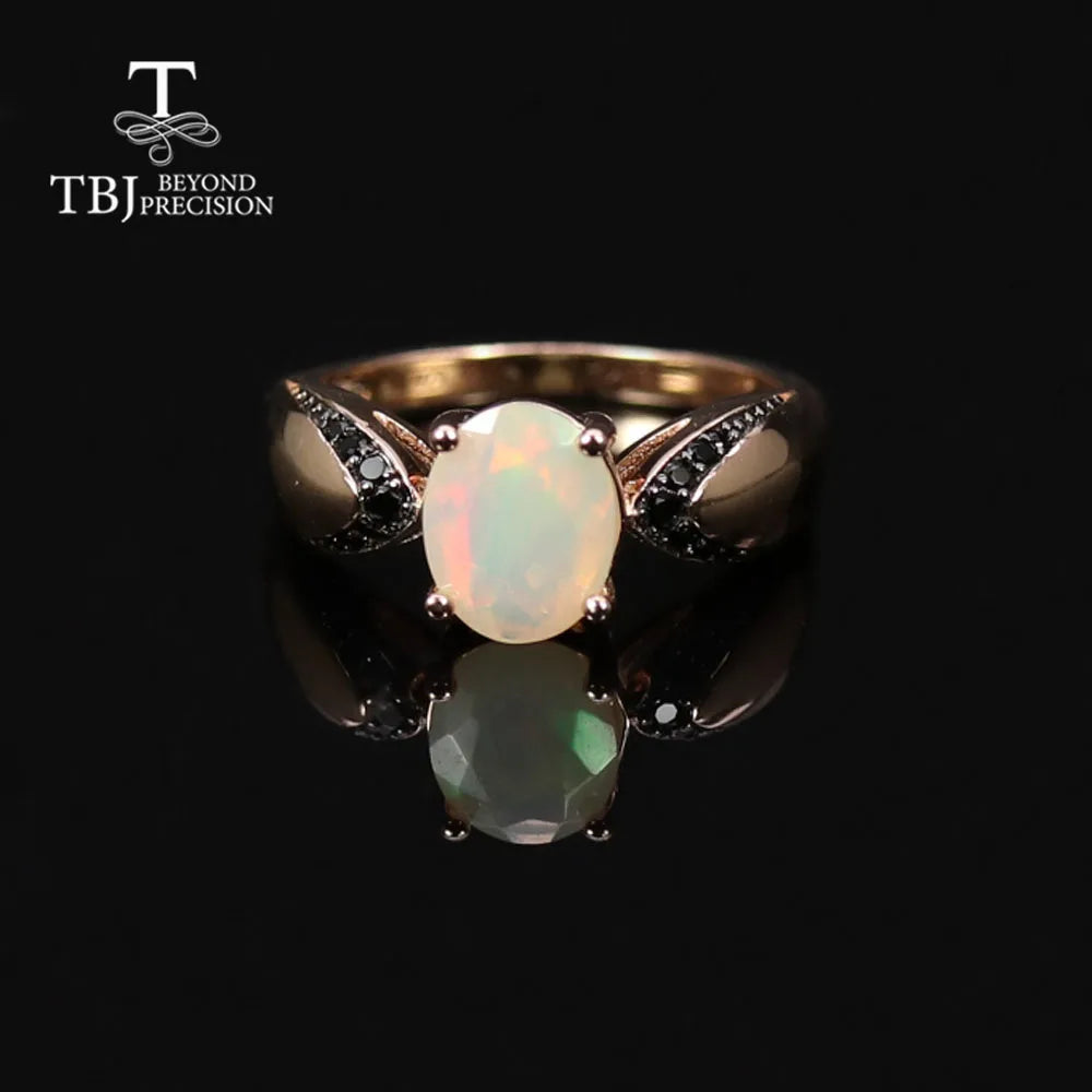 2026,Natural Ethiopia Opal Ring earrings Jewelry Set 925 sterling silver simple fashion design for women anniversary gift