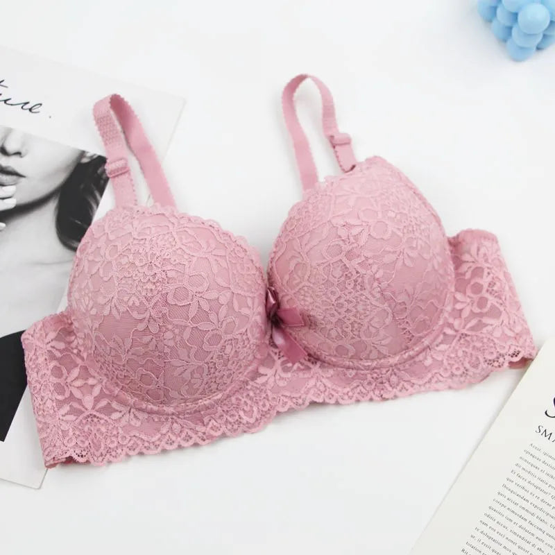 2025 New Sexy Bras 34/75 36/80 38/85 40/90 42/95 44/100 BC Cup Unerwear For Women Bow Floral Push Up Lingerie