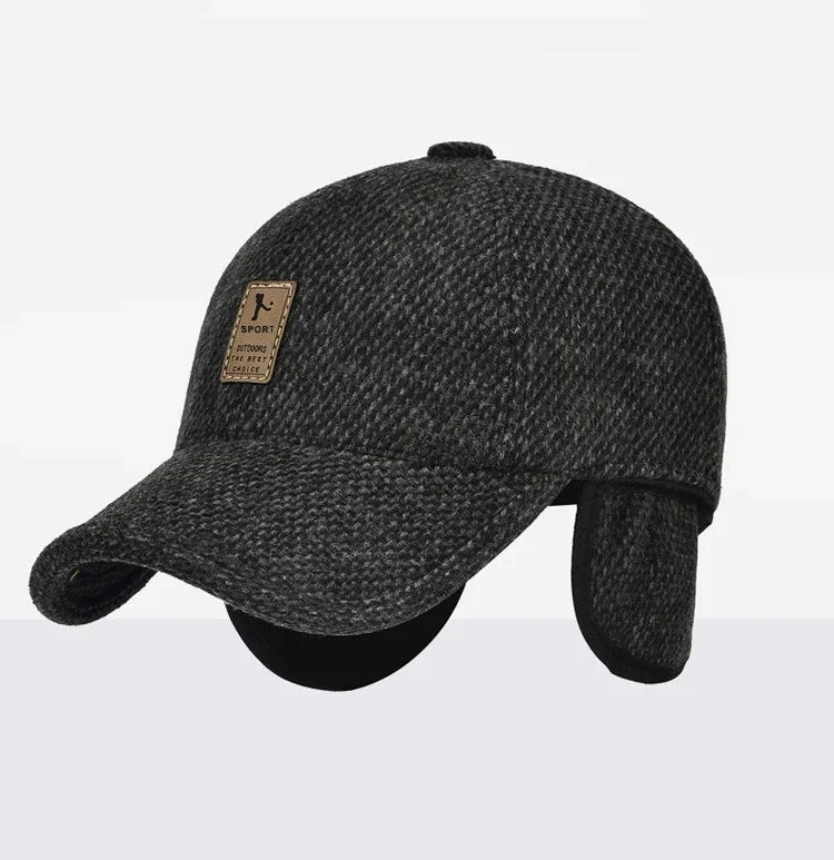Baseball Cap Autumn Woolen Knitted Designer Men's Winter Cap Thicken Warm Hats with Earflaps Men's Brand Hats Dad Trucker Hats