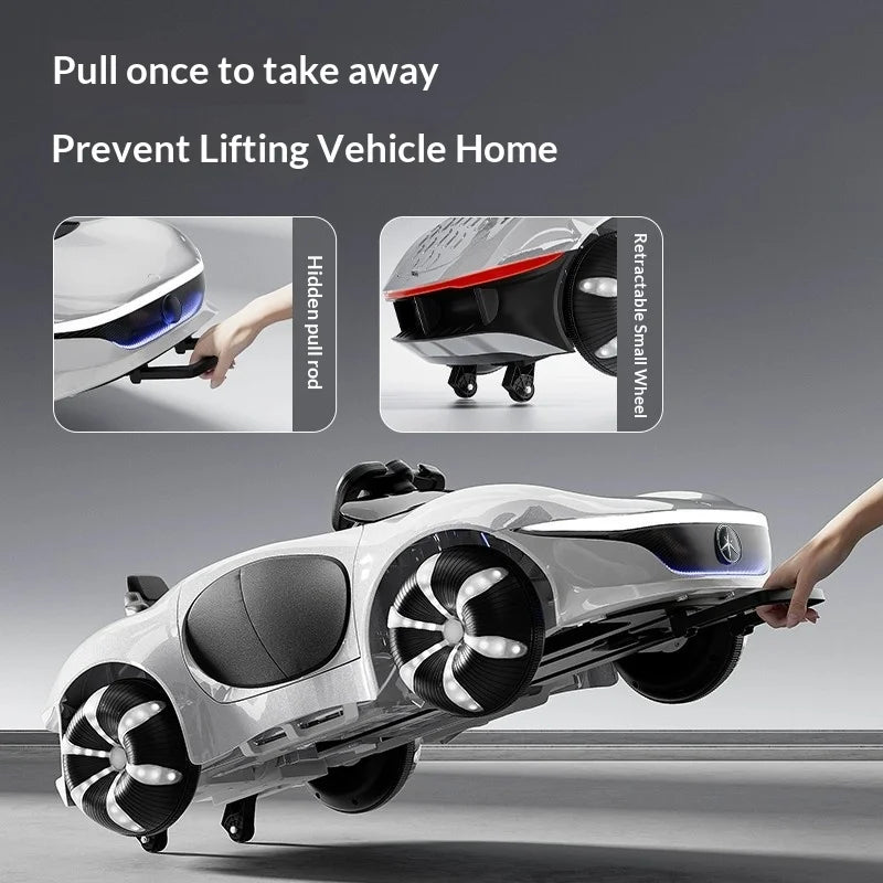 Electric Ride On Car 4WD with Remote Control - Battery Powered Toy Vehicle with Doors LED Lights Music