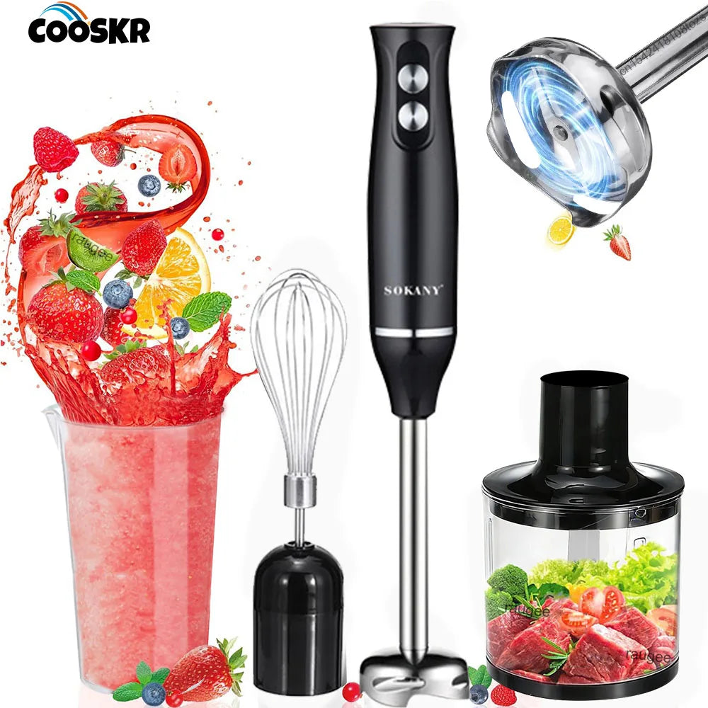 4in1 Electric Blender Multifunctional Kitchen Hand Blender Meat Chopper Egg Beater Vegetable Baby Food Juice Portable Blender
