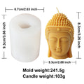 3D Buddha Head Candle Silicone Mold Buddha Church Statue Plaster Resin Mould DIY Candles Wax Clay Craft Ornament Home Decoration