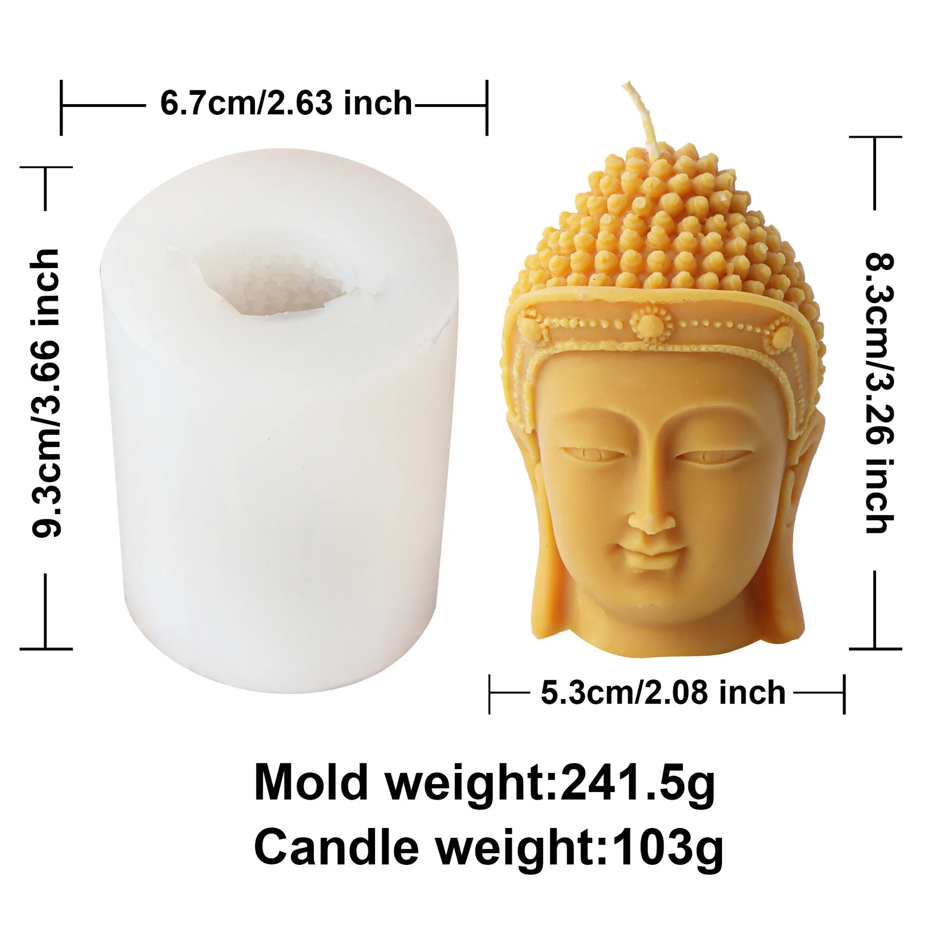 3D Buddha Head Candle Silicone Mold Buddha Church Statue Plaster Resin Mould DIY Candles Wax Clay Craft Ornament Home Decoration