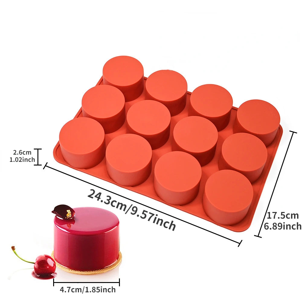 Cylinder Silicone Mold for Soap Jelly Pudding Resin Chocolate Cookie Mold hocolate Covered Sandwich Tool Candy Cake Baking Pan