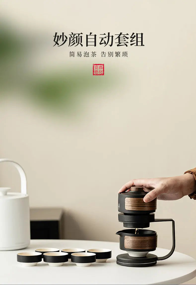 Ceramic automatic tea set, home tea making, office high-end and atmospheric complete set of tea set