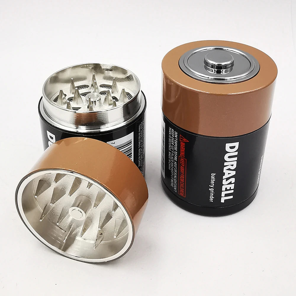 Battery Shaped Metal Herb Grinder Style 3 layers Tobacco Grinder Tool