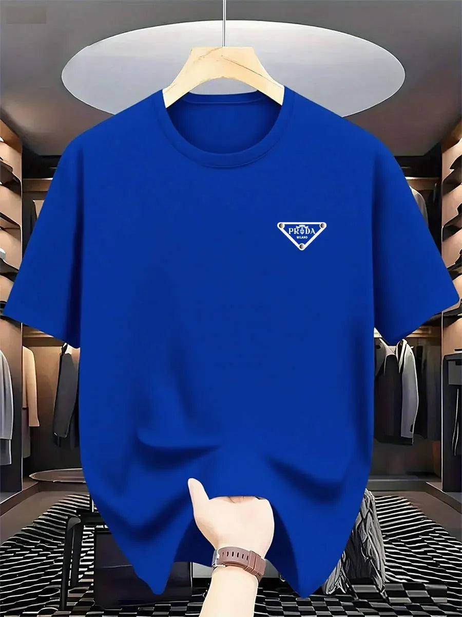 2026 New  men's Milan fashion trend international brand printed T-shirt, pure cotton round neck, casual urban luxury high-endY2K