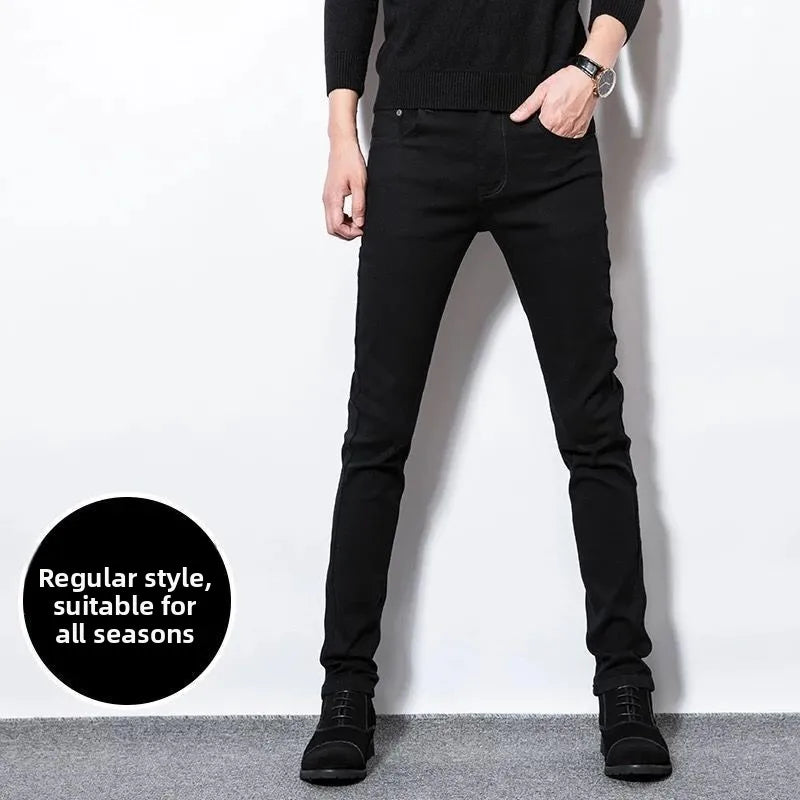 Ele Men's Jeans Casual Slim Fit Embroidered Elastic Summer New Sle Faionable Lightweight Faion Urban Youth Jeans