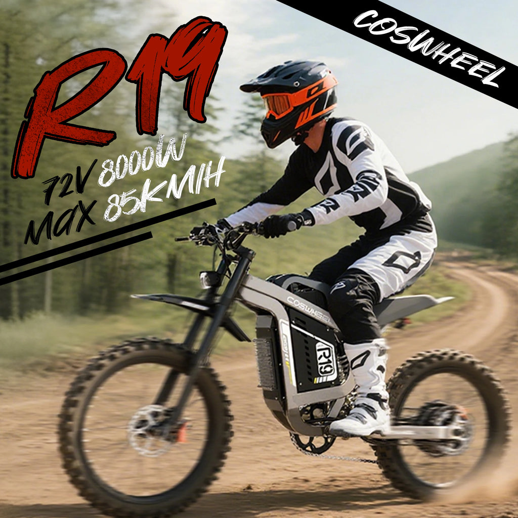 COSWHEEL R19 Electric motorcycle 6000W 72V 40ah 85km/h Lithium Battery Adult Mountain Ebike Electric Motorcycle