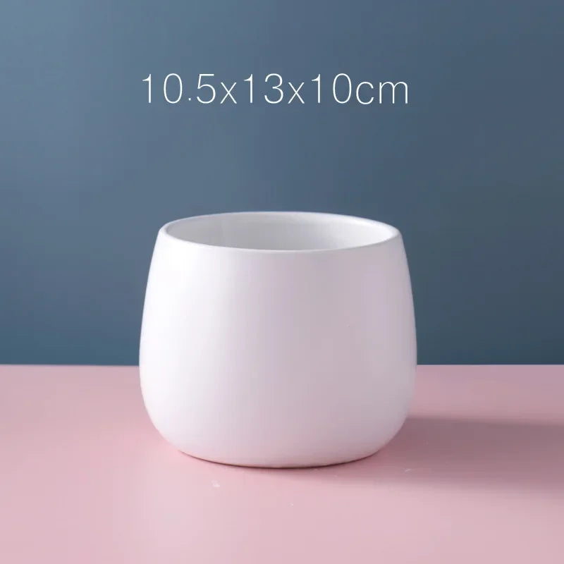 Creative Ceramic Small Flower Pot Nordic Electroplating Potted Hydroponic Flower Pot Ceramic Ornament Green Radish Succulent