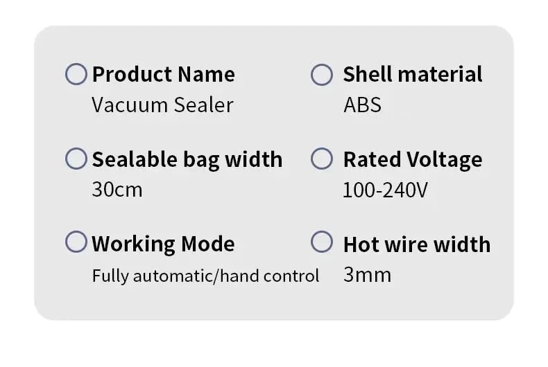 Electric Vacuum Sealer Built-in Cutter Kitchen Food Storage Seal Touch Button Dry/Wet Food Package Sealer Kitchen Vacuum Sealer