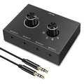 4 Way/2 Way 3.5mm Stereo Audio Switcher Bi-Directional Audio Switch Splitter Box 2 In 1 Out 4 In 1 Out with Mute Button