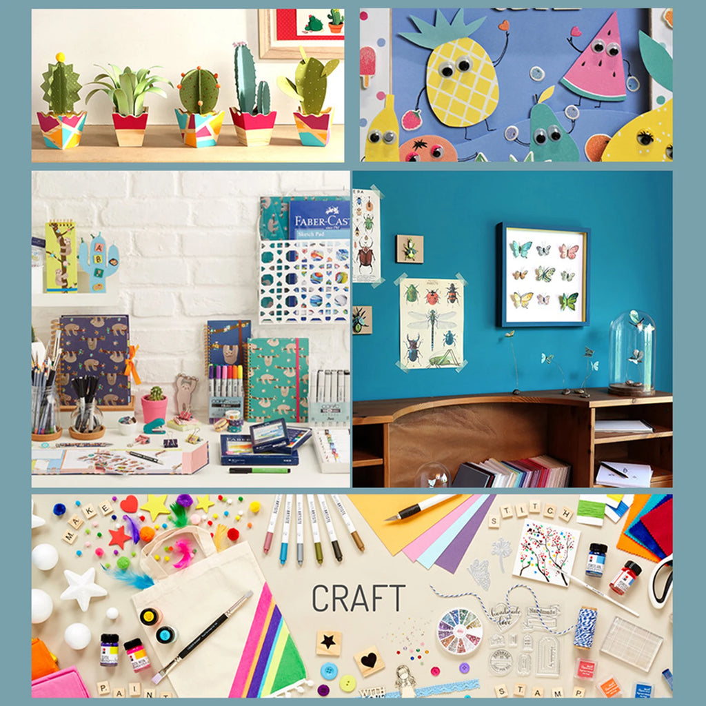 DIY Arts and Crafts Supplies Kit 2000+ Pieces Set Activity Craft Materials with Carrying Box Handmade Educational Gift