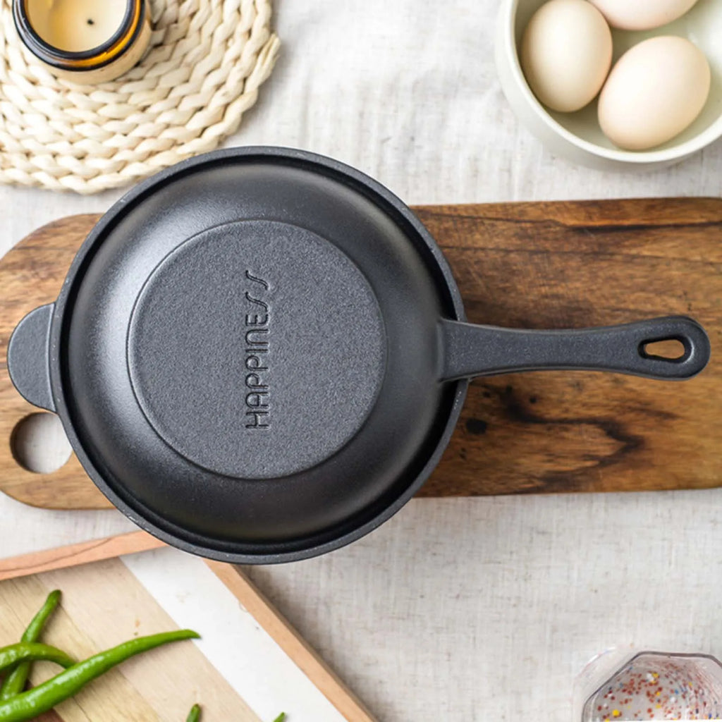 1 Set Cast Iron Pots Non-stick Pan Dual-Purpose Cast Iron Saucepan Home Kitchen Tools Breakfast Cooking Frying Pan