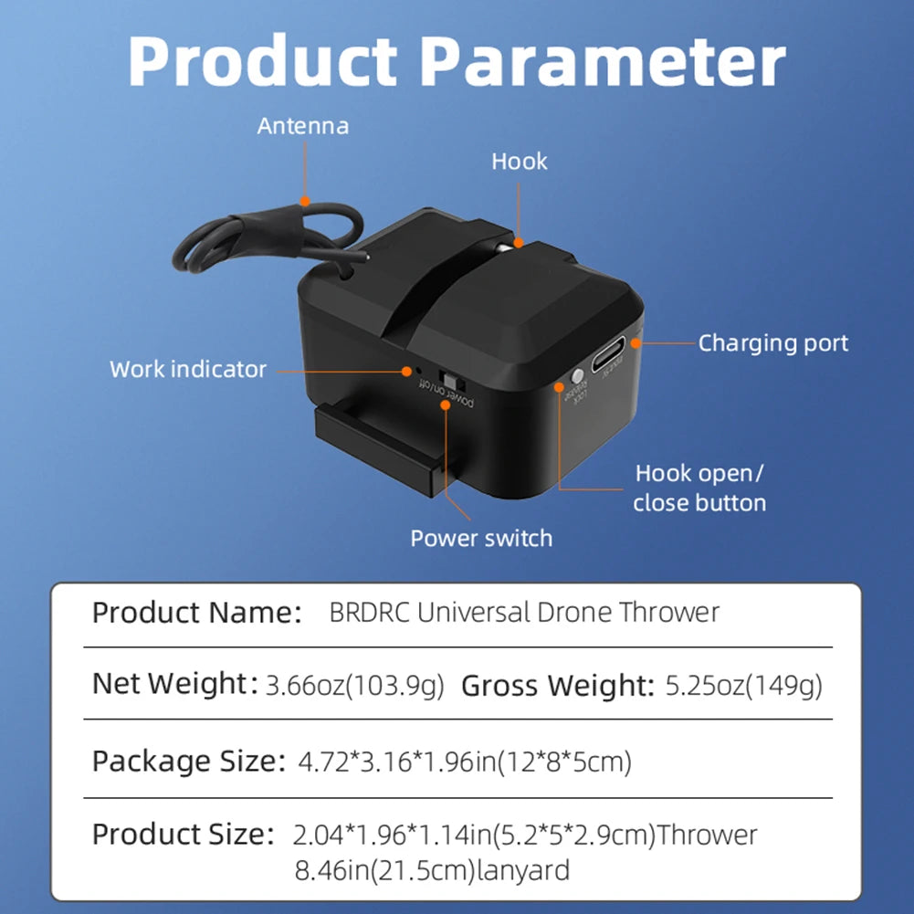 Drone Airdrop Thrower System for DJI Mini 4 3 Pro Universal Air Dropper Device with Remote Control for Fishing Wedding Search