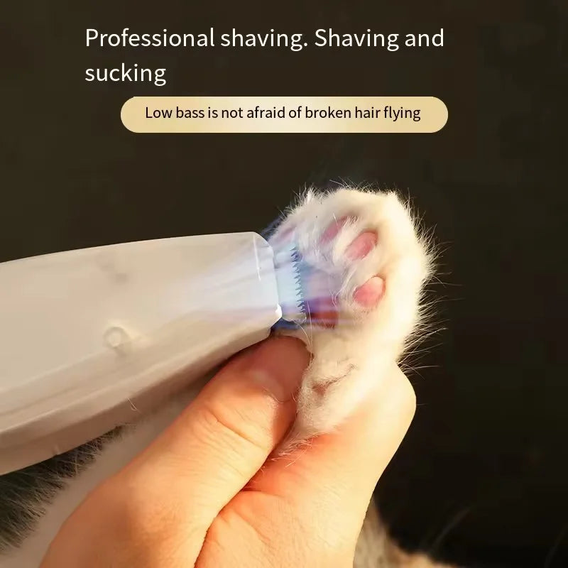 All In One Low Noise Electric Clipper With Vacuum Suction For Cats Dogs Rechargeable Paw Hair Trimmer Shaver Pet Care Tool
