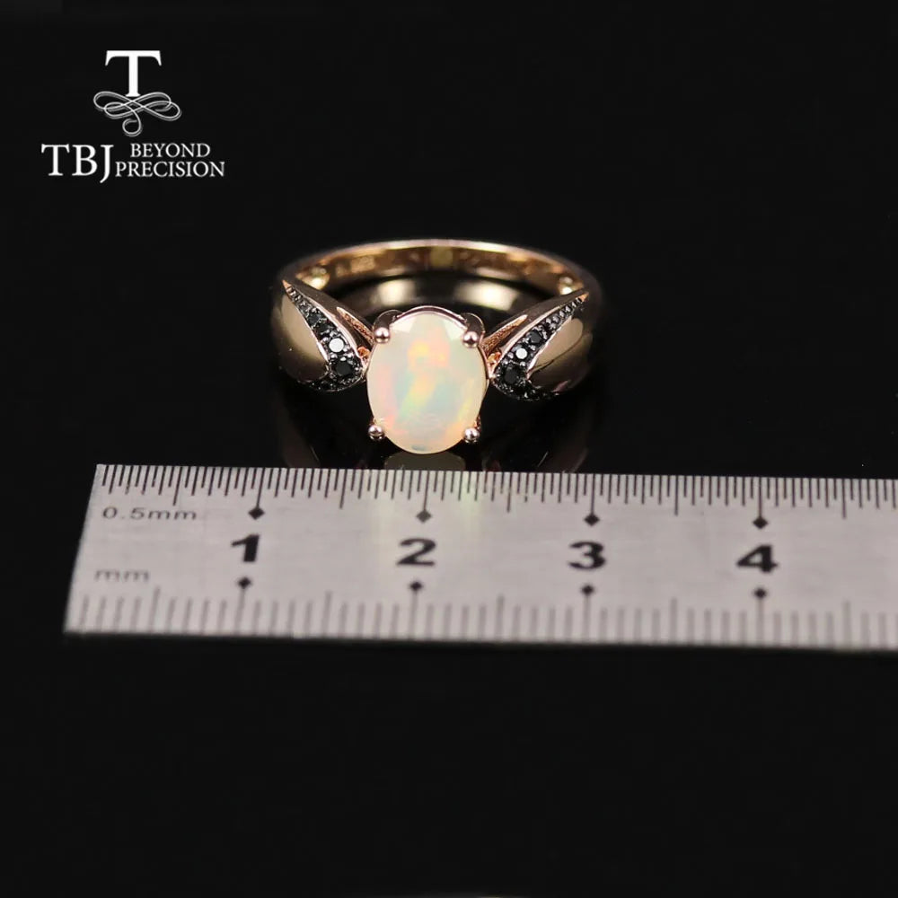 2026,Natural Ethiopia Opal Ring earrings Jewelry Set 925 sterling silver simple fashion design for women anniversary gift
