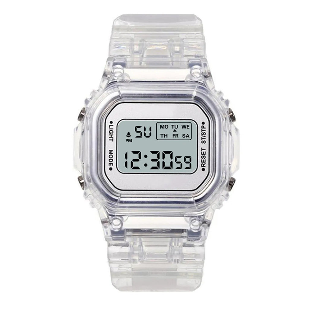 1/5pc Fashion Men Women Watches Transparent Digital Sport Lover'S Gift Children Kid'S Wristwatch Female Clock  Specification
