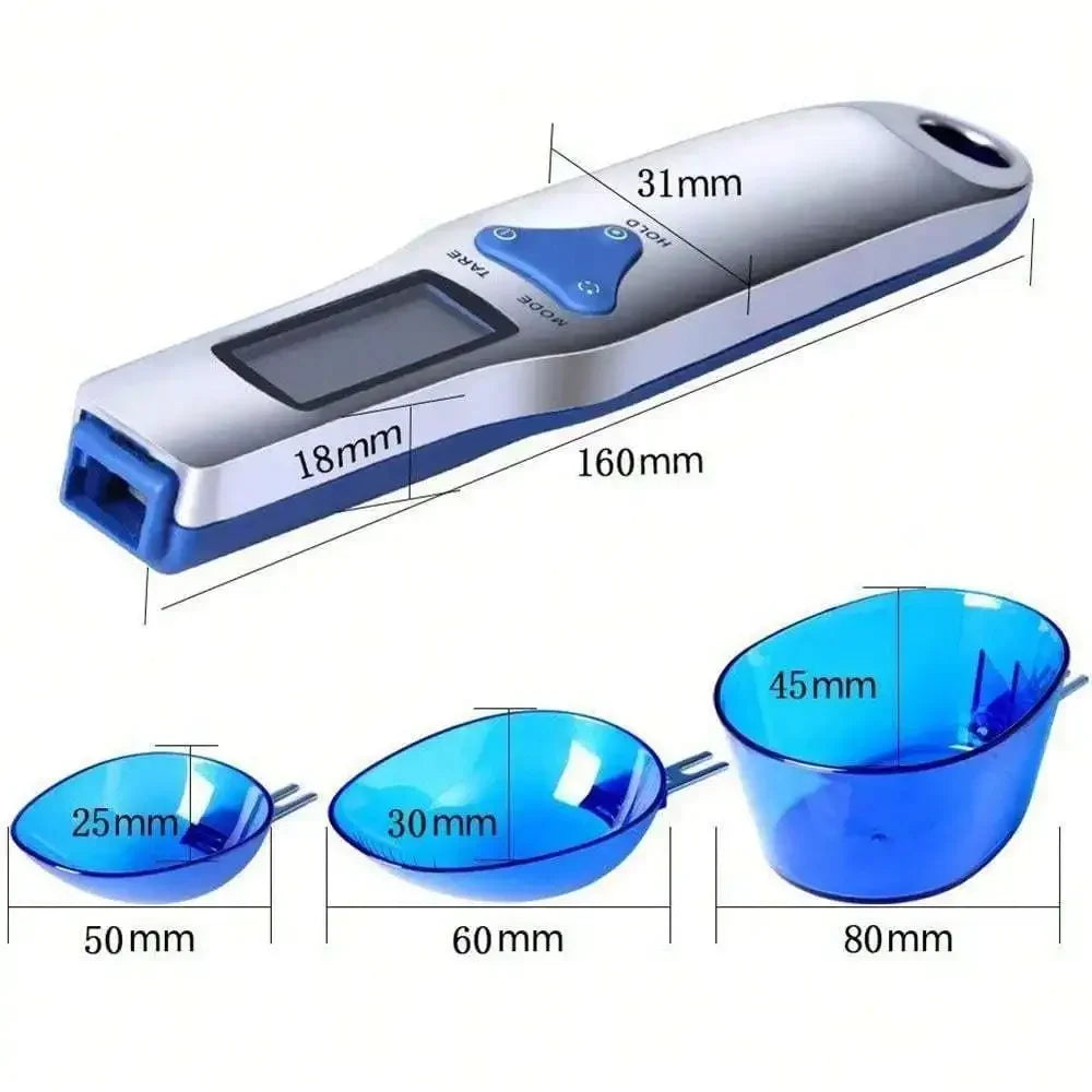 Digital Food Scale with 3 Measuring Spoons (300g/0.1g) - Precision Tool for Milk, Flour, Spices & Medicine Portioning