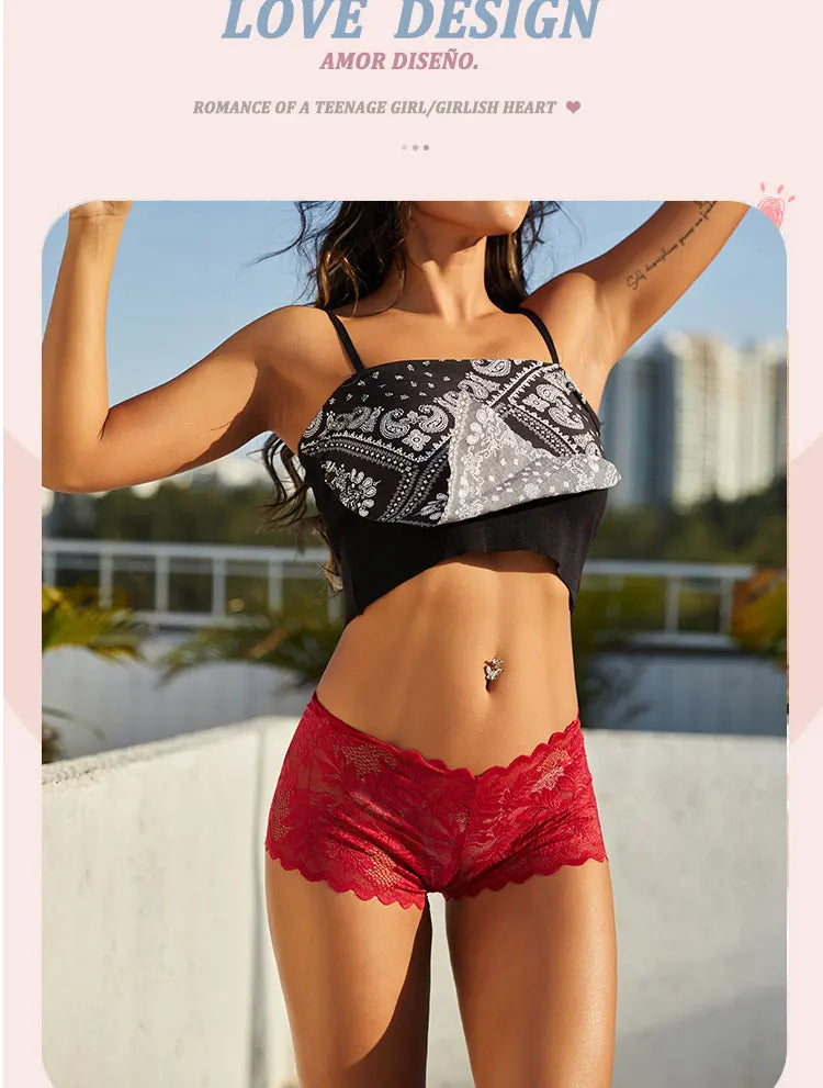 3pcs Women's Sexy Lace Bras for Women With Floral Edges seduction seamless briefs Exquisite Underwear  Comfort Underpants
