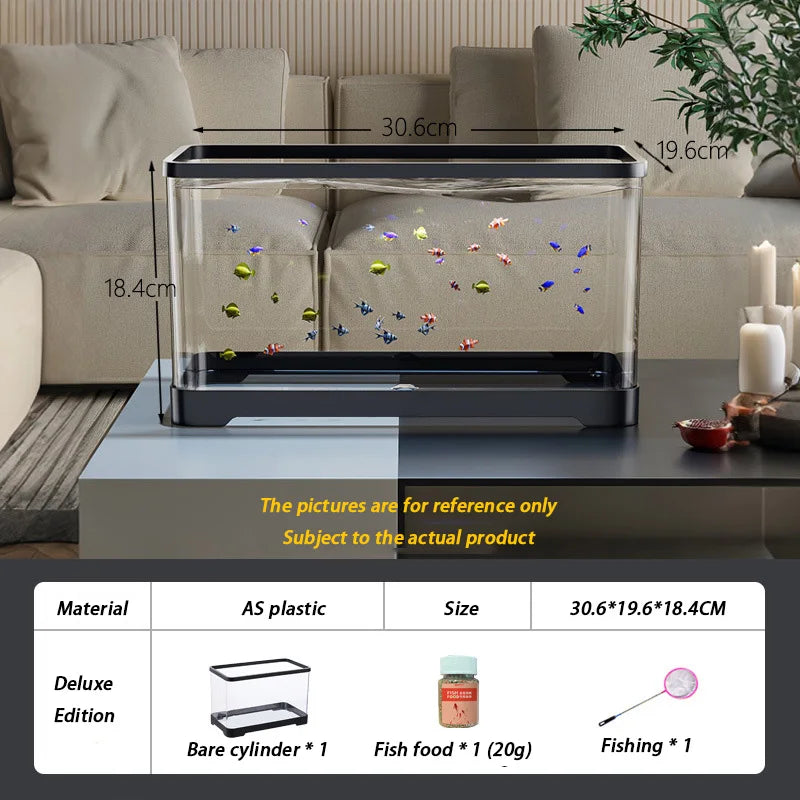 Acrylic Aquariums Small Fish Tank Household Desktop Decoration Fishbowl Transparent Aquarium Fish Breeder Box with Light