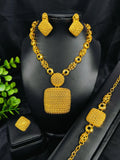 Ethiopian  Necklace Earrings Bangle Ring Jewelry Set For Women 24K Gold Plated Dubai Indian African Bridal Wedding Party Jewelle