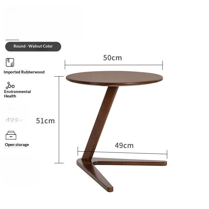 Coffee Table Solid Wood Round Side Table Sofa Bedside Small Living Room Hotel Guesthouse Minimalist Portable Folding Furniture