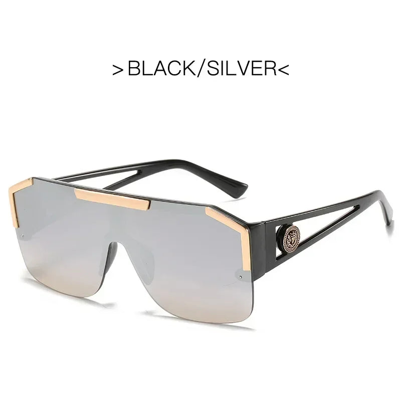 2025 Luxury Big Square Sunglasses Women Brand Designer Retro Blue Sun Glasses For Female Oversized Black Shades Oculos UV400