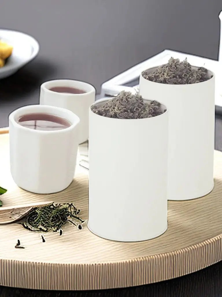 4 piece tea can with sealed double lid, suitable for bulk metal tea cans,  suitable for loose tea, coffee, candy, spices, etc.