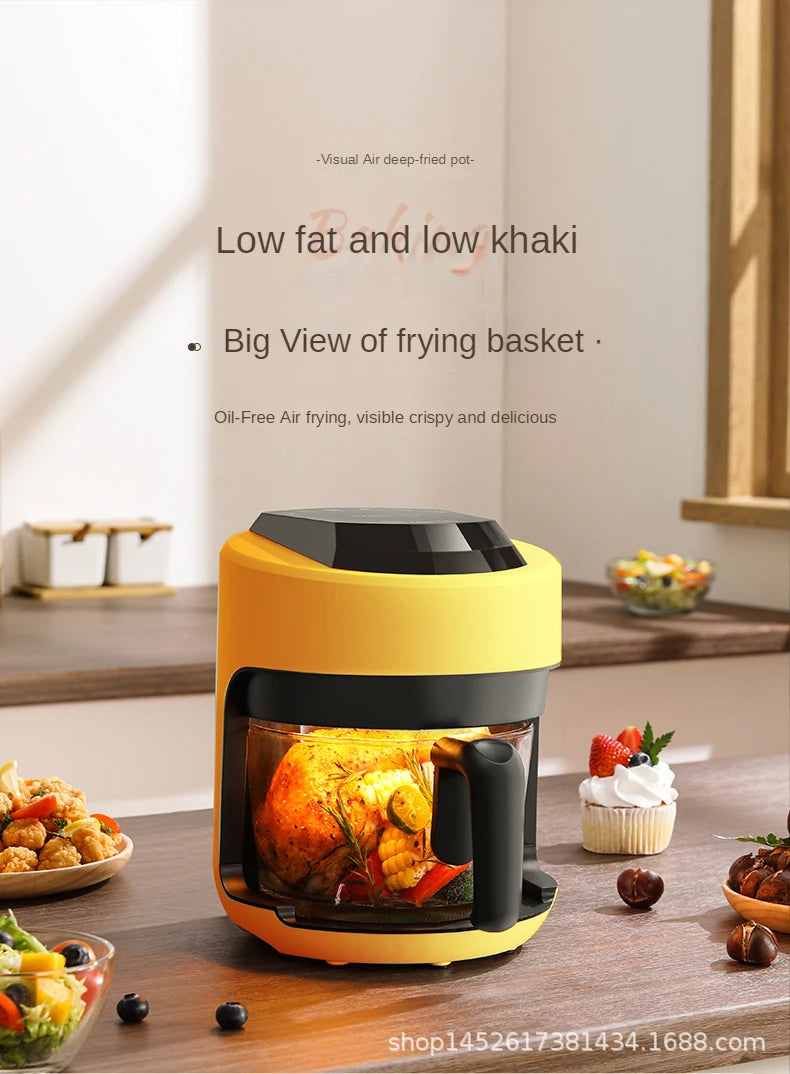 2026 Multifunctional  220V air fryer household transparent visualization fully automatic air fryer small capacity electric fryer