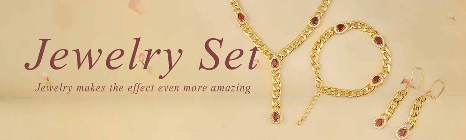Ethiopian Gold Color Jewelry Set 21k Gold Plated Dubai Bridal Wedding Necklace Earring Set Moroccan African Jewelrys Gift
