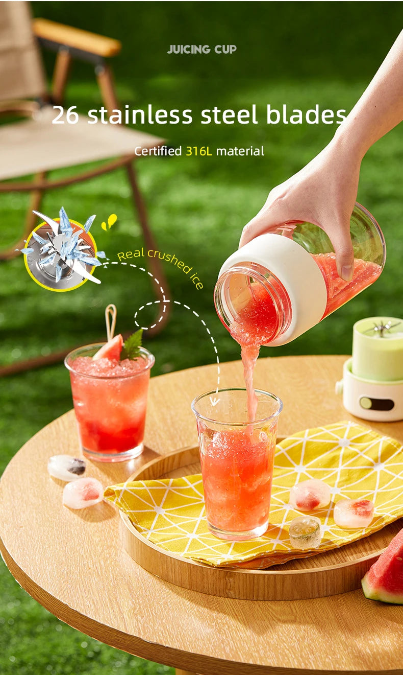 1000ML Portable Blender USB Electric Juicer Fruit Mixers Fruit Home Smoothies Mixer Multifunctional Juice Maker Machine Blender