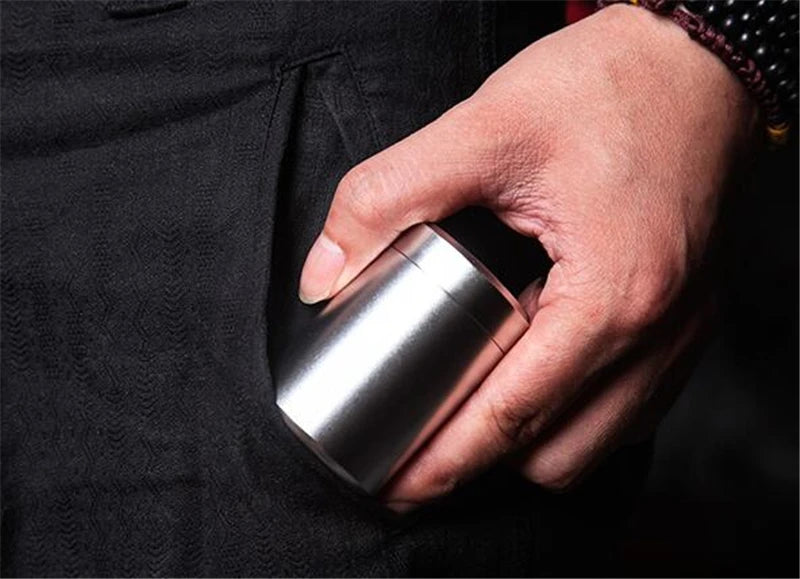 60ML Solid Color Airtight Smell Proof Container Aluminum Alloy Herb Stash Metal Sealed Can Tea Jar Storage Boxes