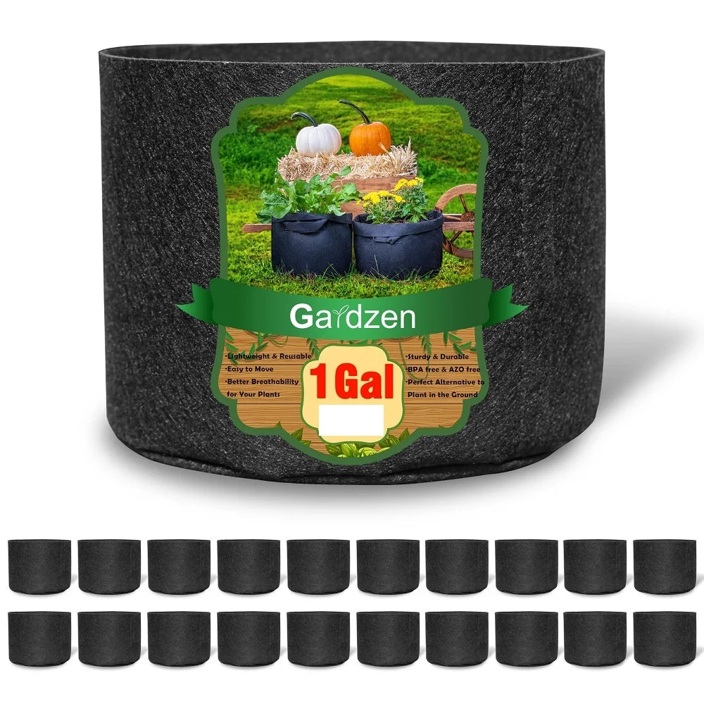 10PCS Fabric Pots Garden Grow Bags 1-2Gallon Round Planting Container Fabric Planter Pot For Plants Nursery Pot