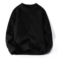 Autumn Winter Men's Sweater Casual Loose-fit Red Knitted Pullover Round Neck Base Layer Thickened Trendy Top For Men