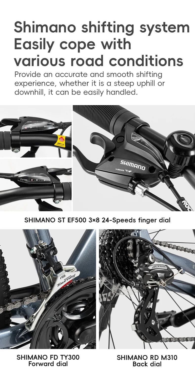 Adults Students Mountain Road Bike Aluminum Alloy 27.5-inch Internal Disc Brake 24-speed Bicycle For Men Women Bike