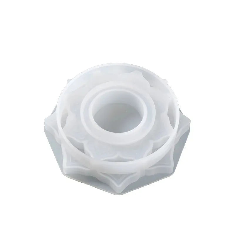 Concrete Candle Jar Silicone Mould Round Lotus Candle Holder Cement Plaster Mold DIY Handmade Epoxy Resin Candlestick Mould Tool