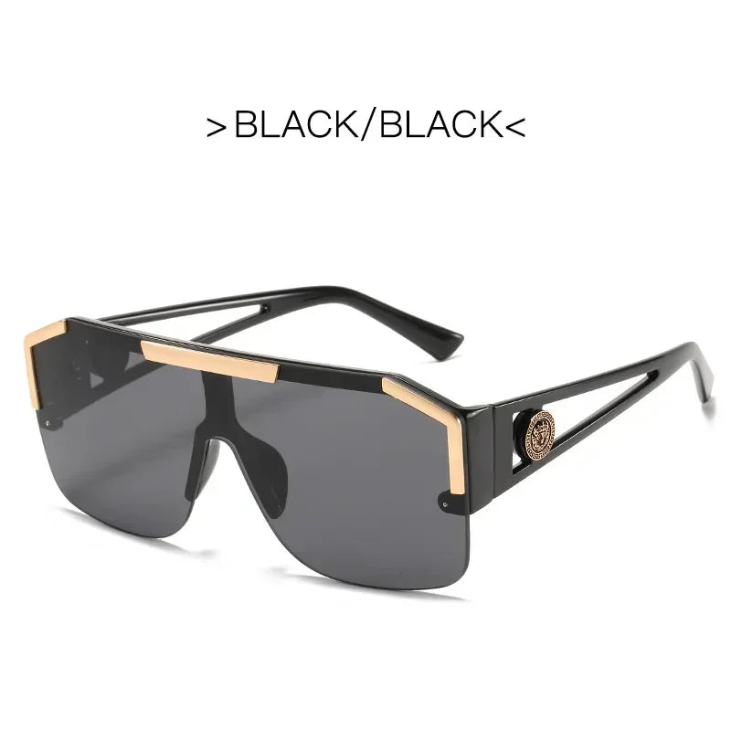 2025 Luxury Big Square Sunglasses Women Brand Designer Retro Blue Sun Glasses For Female Oversized Black Shades Oculos UV400