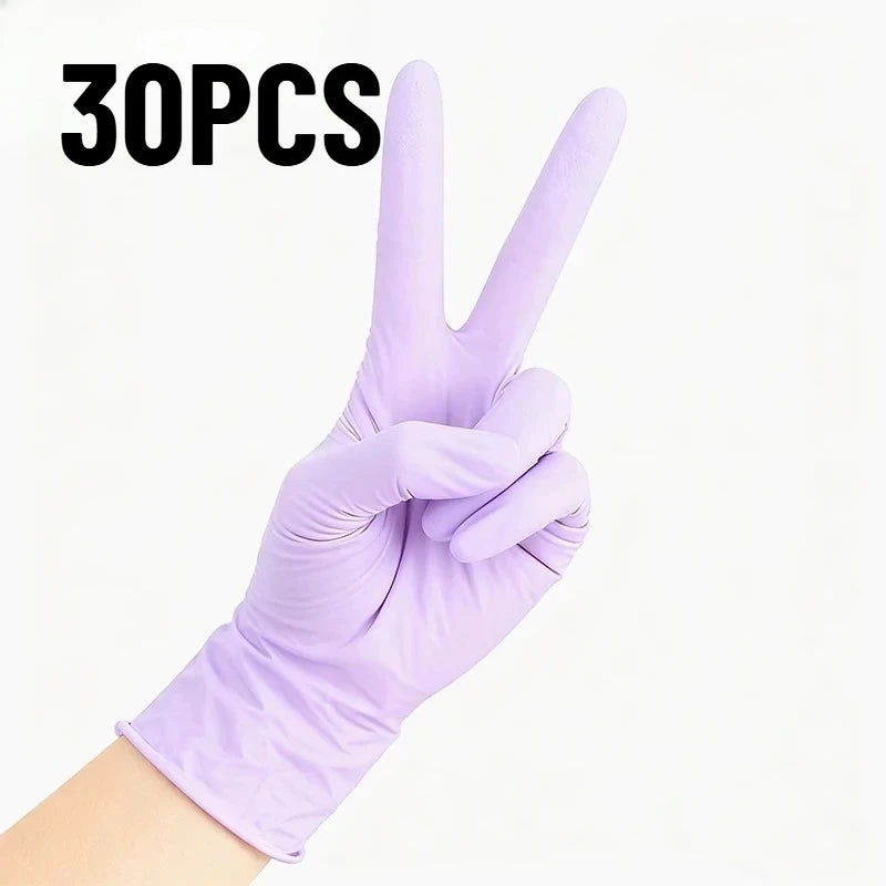 10-100PCS Disposable Light Purple Nitrile Gloves Latex Free Waterproof For Cleaning Hairdressing Dishwashing Tattoo Gloves