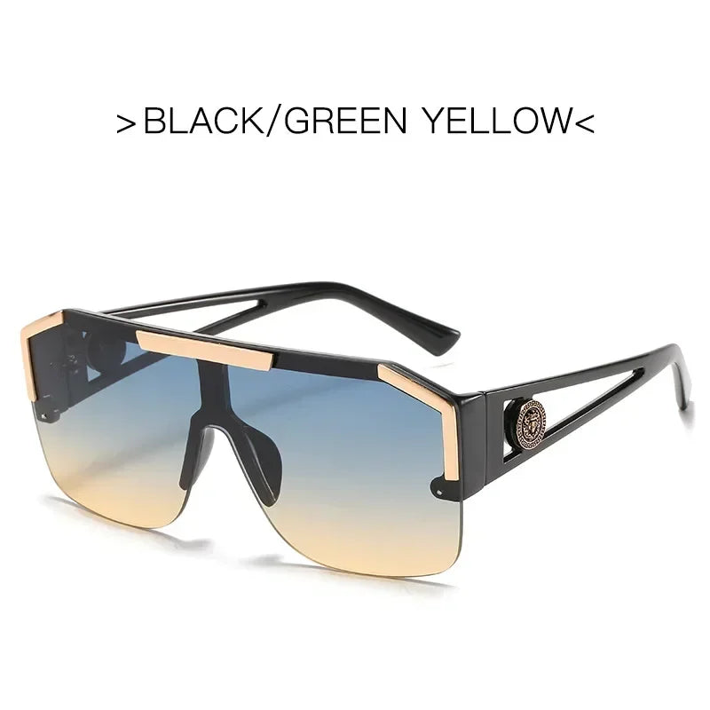 2025 Luxury Big Square Sunglasses Women Brand Designer Retro Blue Sun Glasses For Female Oversized Black Shades Oculos UV400