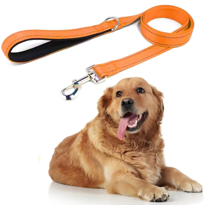 Dogs Leads Leashes Reflective Drawstring Pet Leash Explosion-proof Dog with D-ring & Metal Fastener for Dog Walking and Training