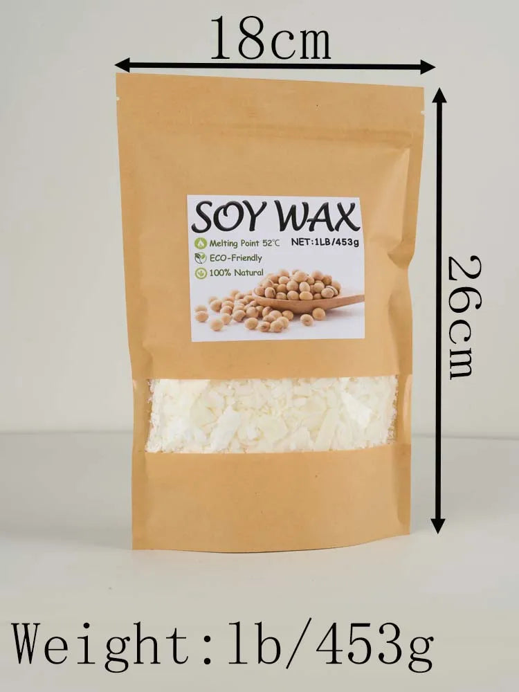 1 Pounds Pure White Soy Wax For DIY Handmade Candles Crafts 100% Additive-Free Scented Candle Raw Material Making Supplies Kit