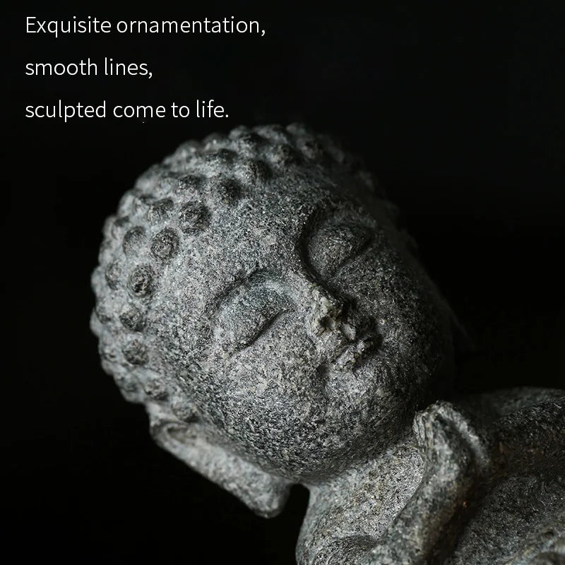 Buddha Statue Granite Sculpture Handmade Figurine Meditation Miniatures Ornament Home Decoration Crafts Creative Culture Gifts