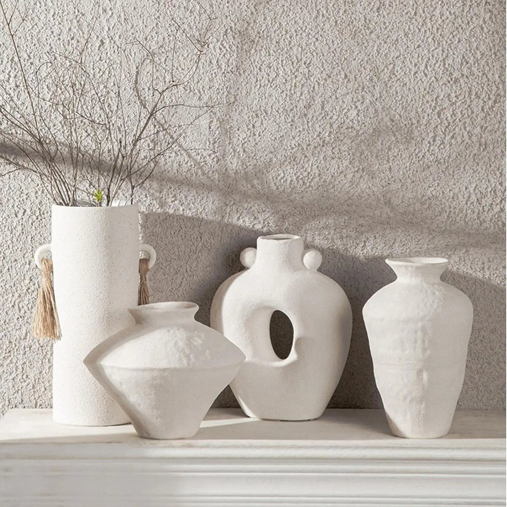 Ceramic Flower Vase,Minimalism Style Decoration,Nordic Style Modern Flower Pot,Art Vase for Desk Office Table Decoration