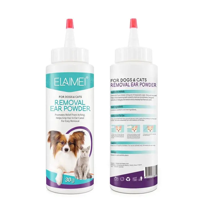 30G Dog Ear Powder Ear Wash Powder Safe Dog Cleaner for Healthy Ears Odor Removal Pet Accessories Ear Cleaner for Rabbits Cats