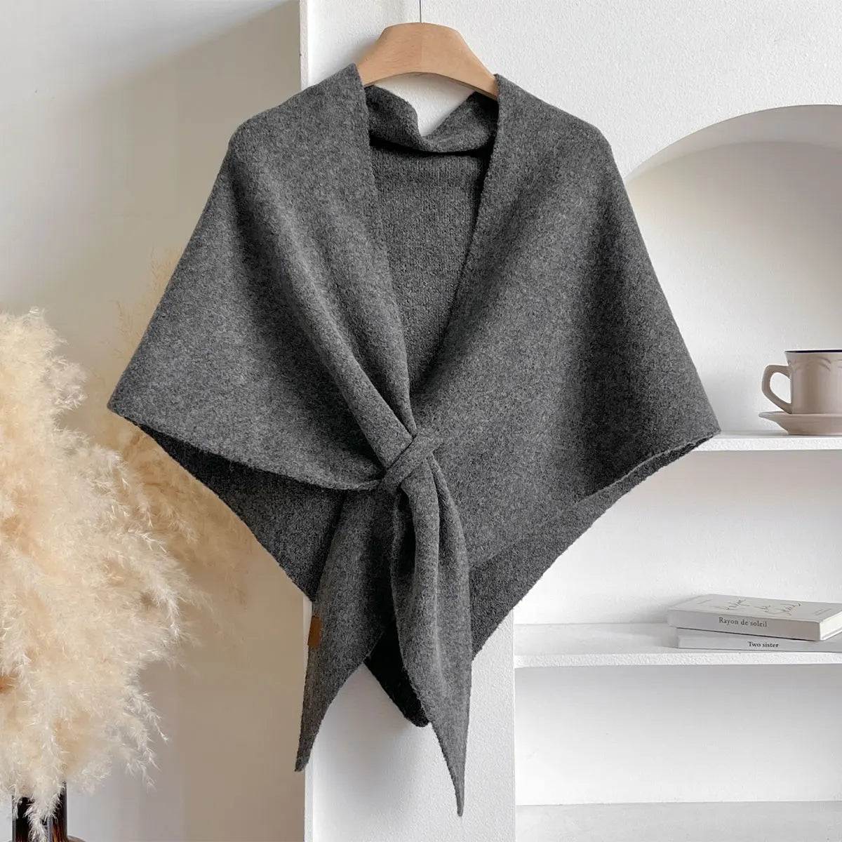 Autumn and Winter Korean Version New Women's Neck Wrap Wool Blended Triangular Shawl Female Thickened With Knitted Warm Shoulder