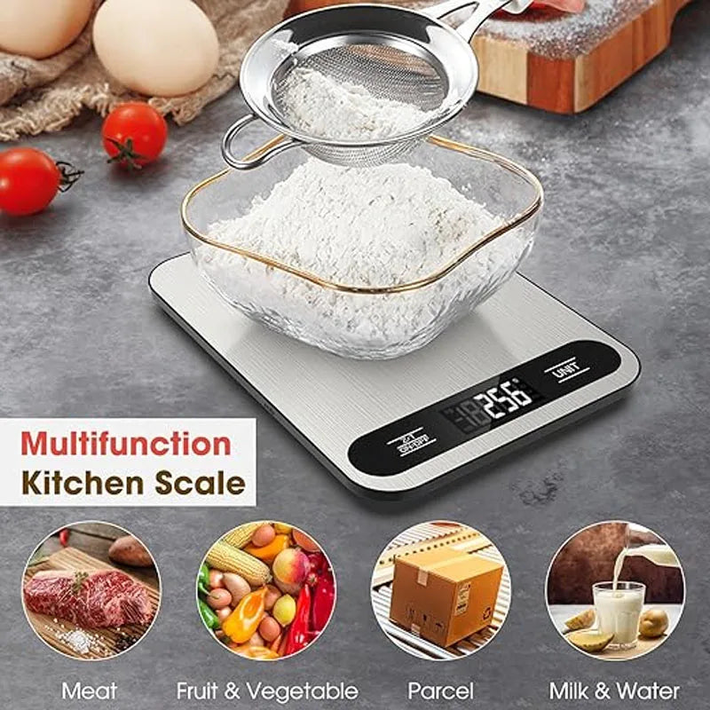 5/10/15kg 1g Digital Kitchen Scale LCD Display Stainless Steel Electronic Scales Home Jewelry Food Snacks Weighing Baking Tools