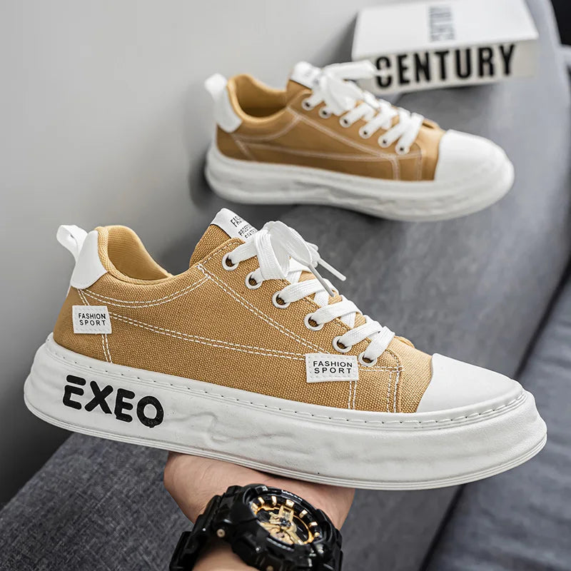 Casual Sneakers Sporty Design Trendy Flat Men's Canvas Shoes Breathable Low-Top Footwear Summer Winter Spring Autumn Wear