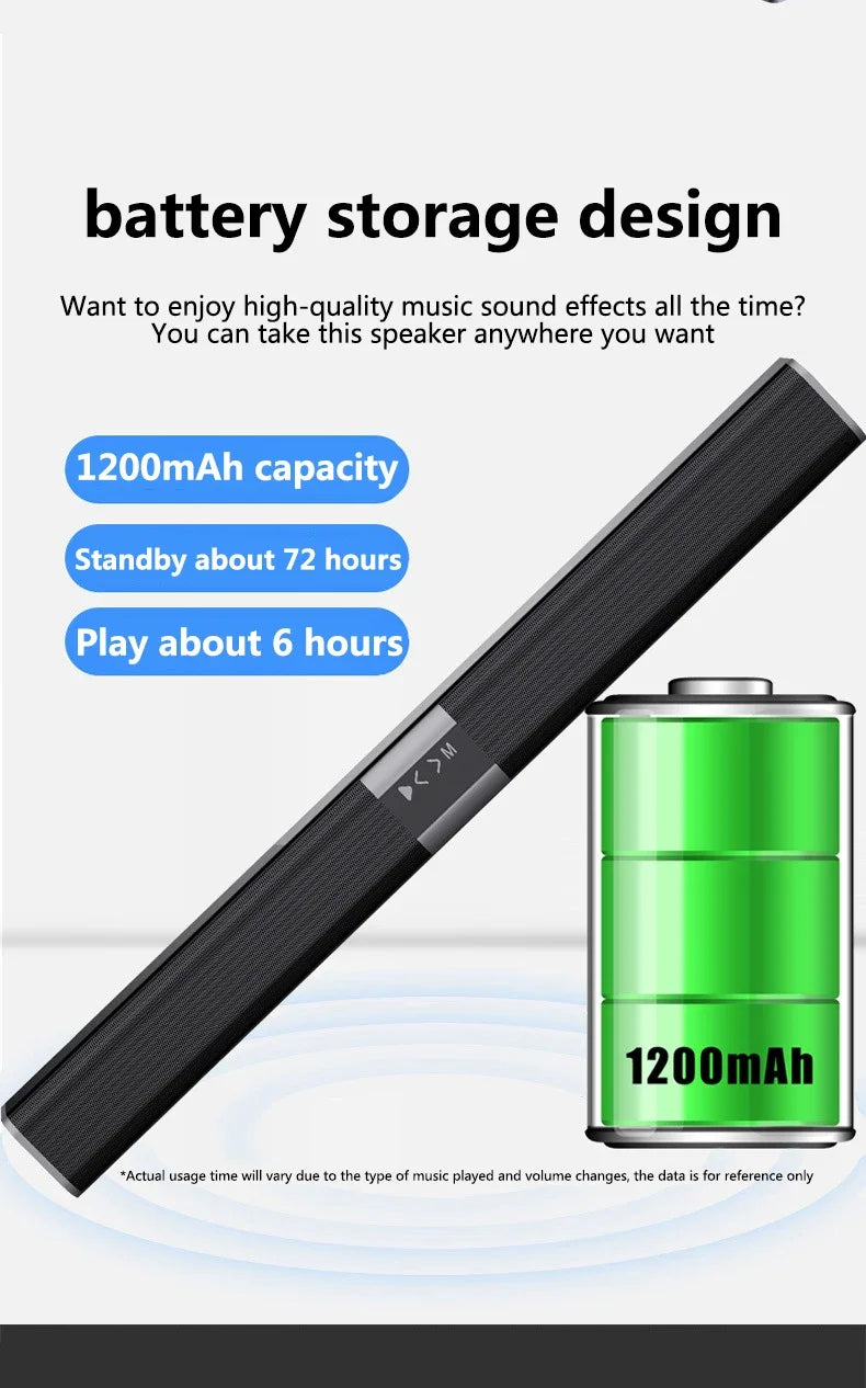 2025 6D surround sound home theater speaker system mobile phone bass wireless Bluetooth speaker long TV soundbar speaker TF/AUX