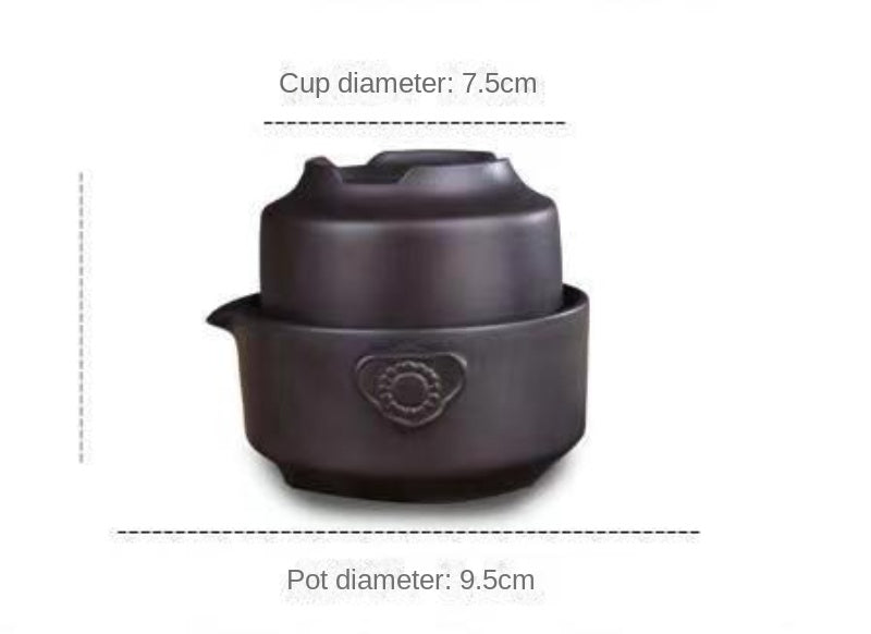 Ceramics black Tea set Include 1 Pot 1 Cup, Travel teapot  elegant gaiwan,Beautiful and easy teapot kettle,kung fu teaset